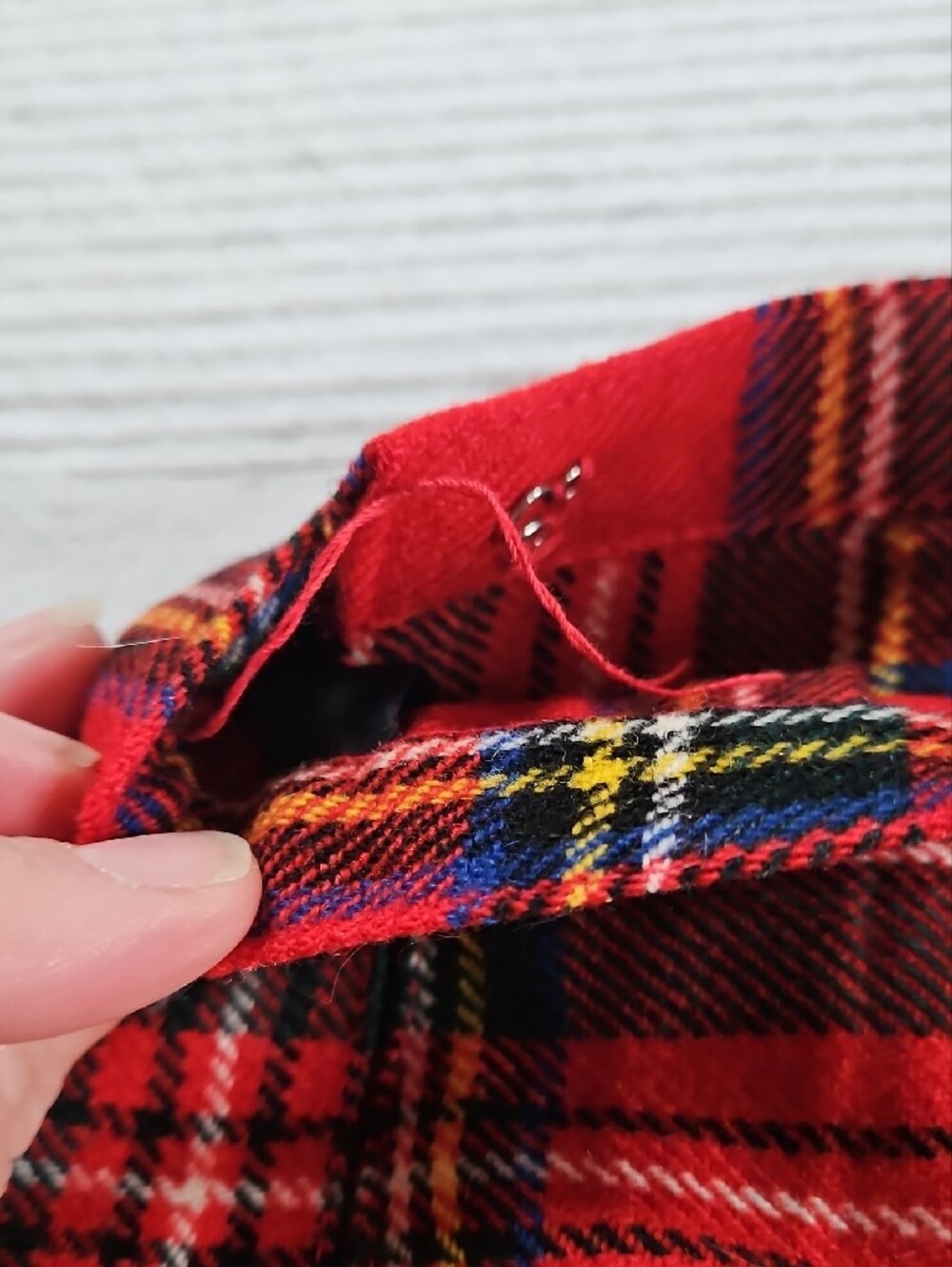 Thompson Red Tartan Skater Skirt with Buckle Straps - Picture 4 of 4